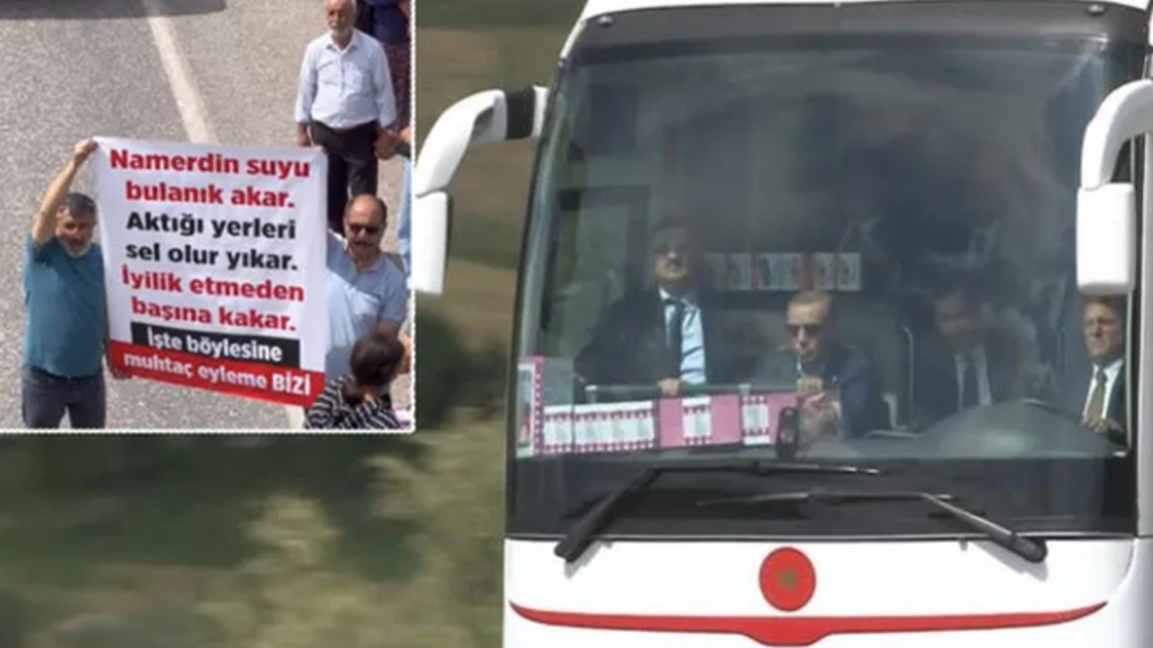 Erdoğan'ın Afet Bölgesi Ziyaretinde Açılan Pankart Gündem Oldu