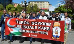 Erzurum'da Sağlık Çalışanlarından Gazze İçin Sessiz Protesto Yürüyüşü