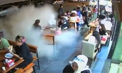 “Patlayan kamyon lastiği müşterileri korkuttu: Restoran duman altında kaldı”