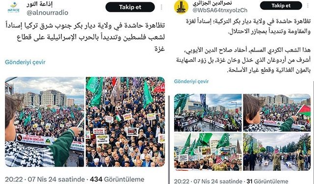 Diyarbakır'daki Gazze Yürüyüşü Arap Medyasında Yankı Buldu:"Selahaddin'in torunları..."