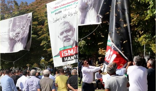 Gaziantep'te Şehit İsmail Heniyye'nin Posteri CHP'liler Tarafından İndirildi! Kudüs Platformu'ndan Sert Tepki