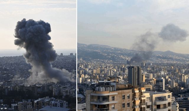 İsrail Savaş Uçakları Beyrut'un Güneyinde Bina Bombaladı
