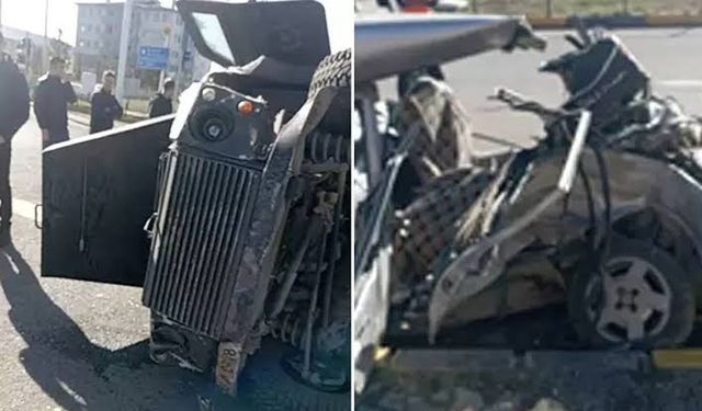 Kars'ta otomobil ile zırhlı polis aracı çarpıştı: 1 ölü.