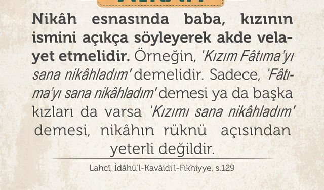 Nikâhta Baba Onayı: Kızının İsmi Açıkça Söylenmeli