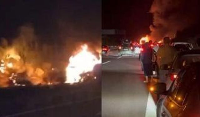 Yalova Otoyolunda TIR Alev Topuna Döndü