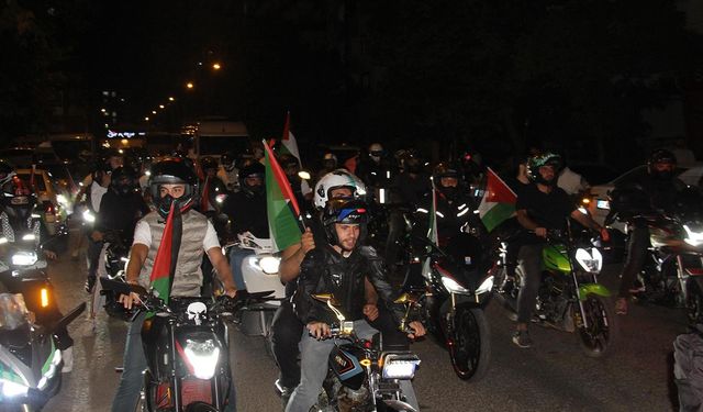 Diyarbakır'da motosiklet sürücülerinden Sumud Filosu'na destek