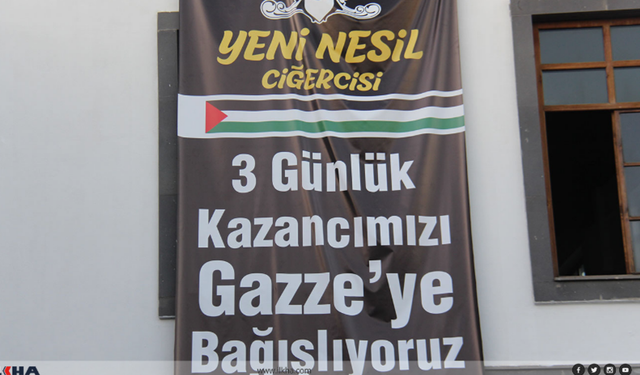Diyarbakır'da ciğerci 3 günlük gelirini Gazze'ye bağışlayacak