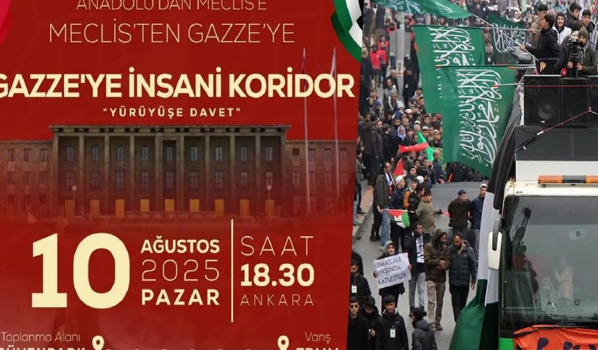Gazze için Ankara’da “İnsani Koridor” yürüyüşü yapılacak.