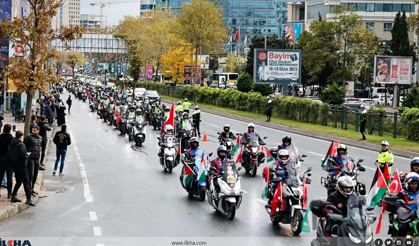 Gazze’nin Özgürlüğü İçin İstanbul’da Yüzlerce Araç ve Motosiklet Konvoyu!